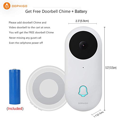 Wi-Fi Enabled Video Doorbell,960P HD IP65 Waterproof Smart Doorbell Security Camera with Free Indoor Chime, Cloud Storage, Two-Way Audio Talk and App Control for iOS and Android